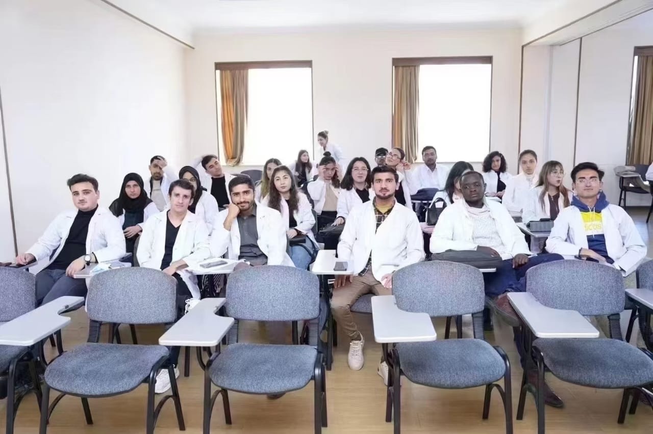 NSU international medical students in lecture hall
